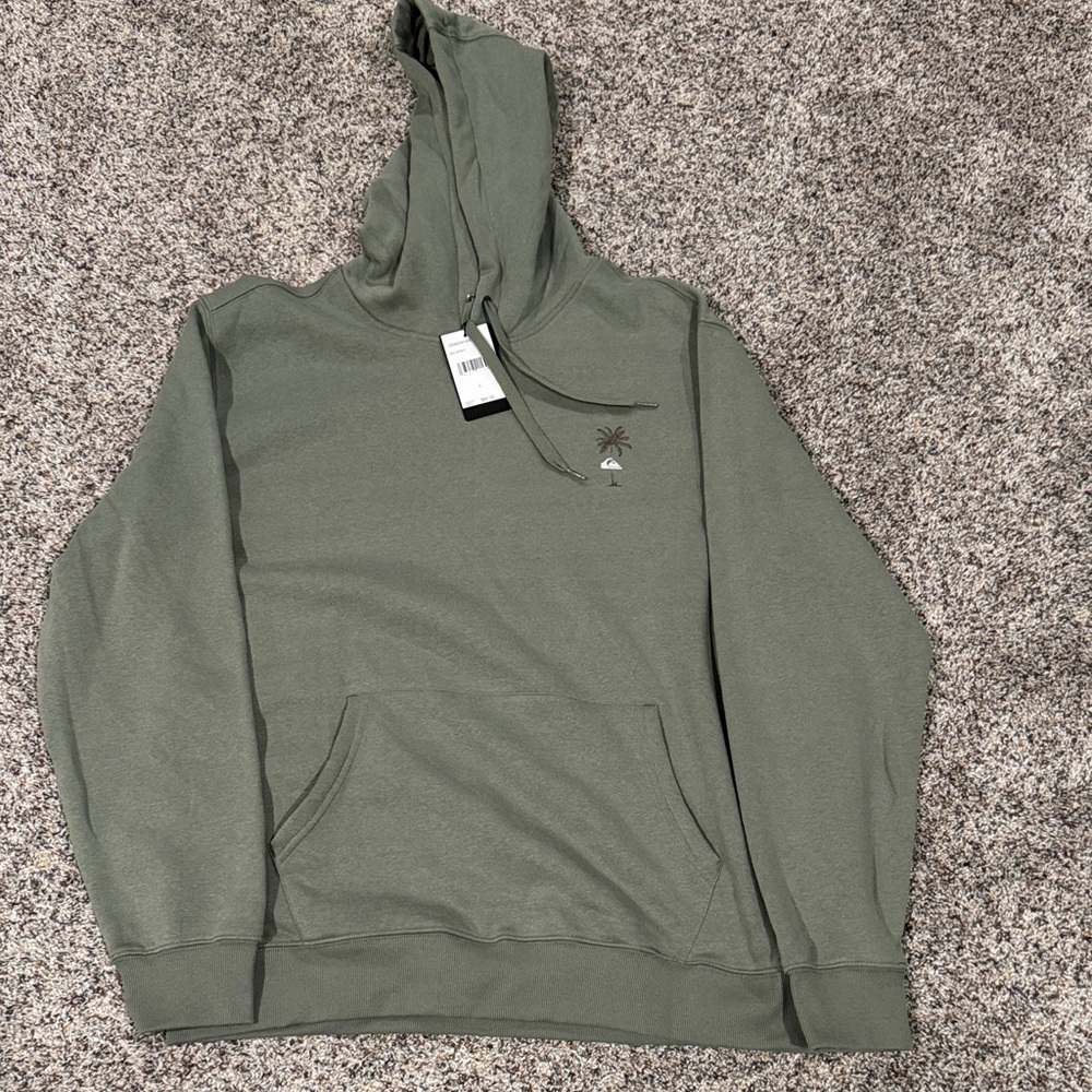 Quiksilver Olive Green Hooded Pullover —FAST SHIP